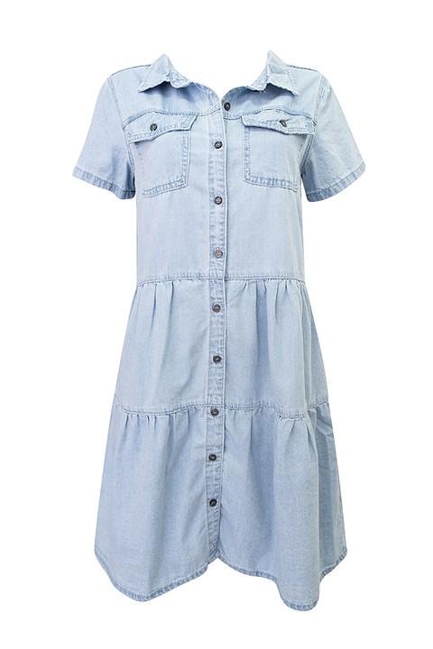 TESSA DENIM DRESS - LIGHT BLUE ...